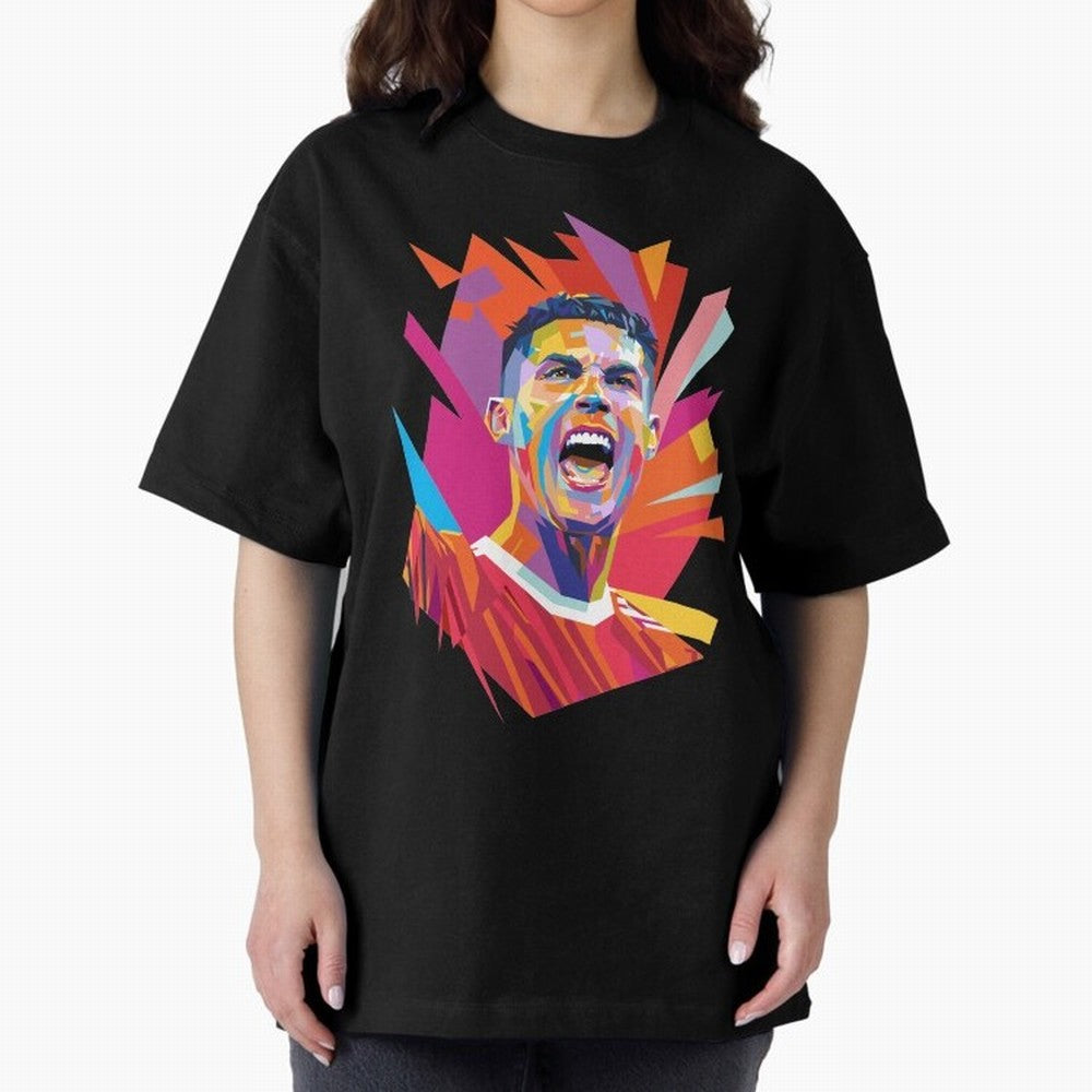 Cristiano Ronaldo Pop Art WPAP Oversized T-Shirt Celebrate Classic Football Spirit in FIFA World Cup 2026 Built around Cristiano Ronaldo, Argentina and Brazil Energy, Vintage Soccer Flavor, Modern Football Stars, National Flags and Final Night