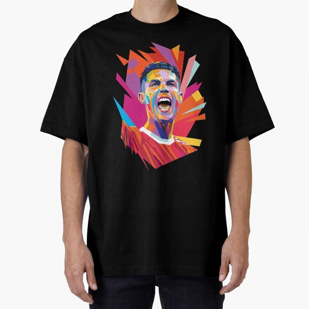 Cristiano Ronaldo Pop Art WPAP Oversized T-Shirt Celebrate Classic Football Spirit in FIFA World Cup 2026 Built around Cristiano Ronaldo, Argentina and Brazil Energy, Vintage Soccer Flavor, Modern Football Stars, National Flags and Final Night