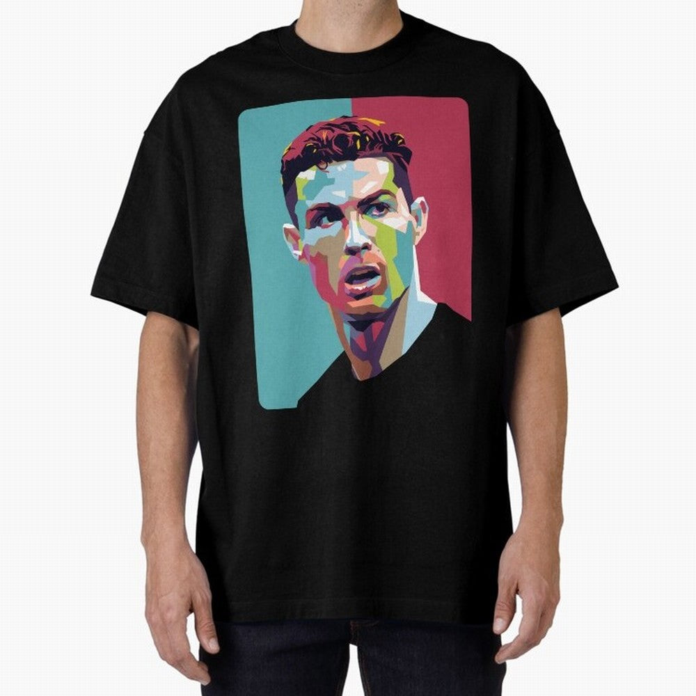 Cristiano Ronaldo 7 Pop Art Portrait Oversized T-Shirt Create FIFA World Cup 2026 Group Stage for Fans of Messi and Netherlands, Bringing Game Day Rituals, Football Legends, Country Pride and the Road to the Final; Ideal for Football Dads, Football