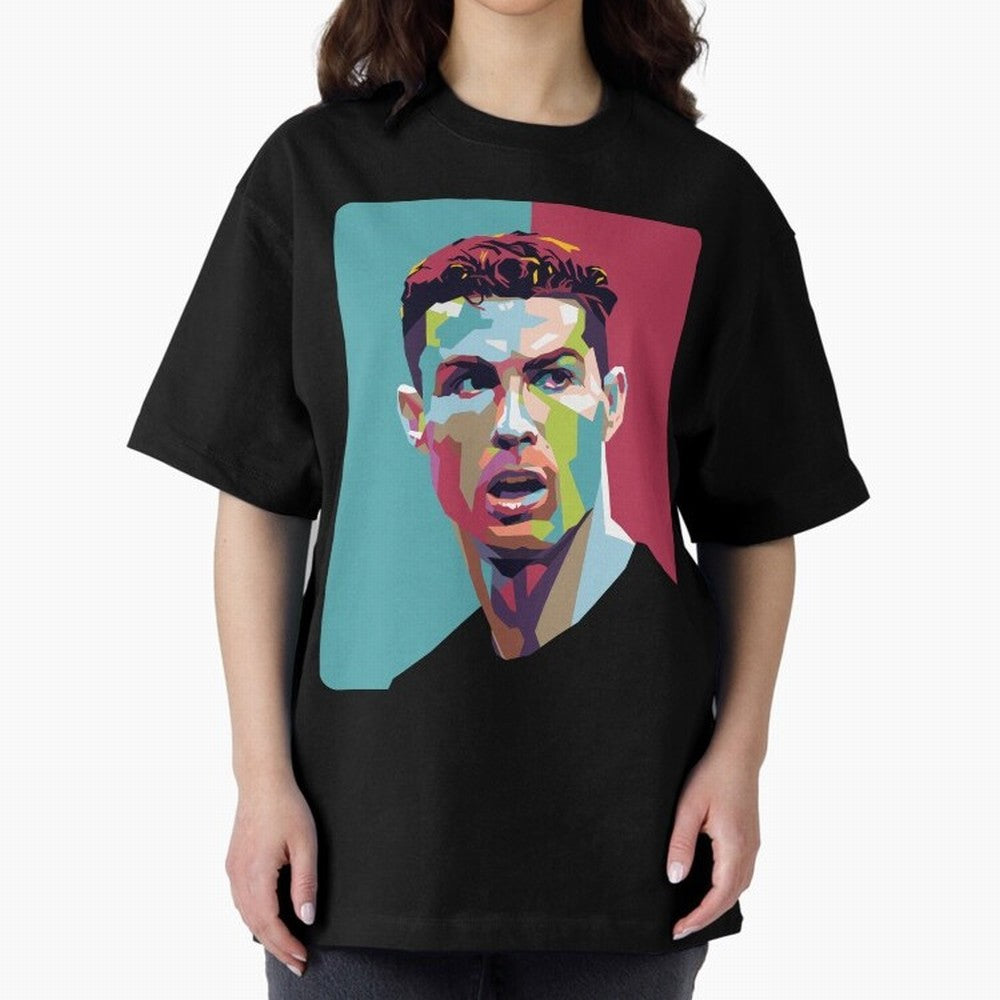Cristiano Ronaldo 7 Pop Art Portrait Oversized T-Shirt Create FIFA World Cup 2026 Group Stage for Fans of Messi and Netherlands, Bringing Game Day Rituals, Football Legends, Country Pride and the Road to the Final; Ideal for Football Dads, Football