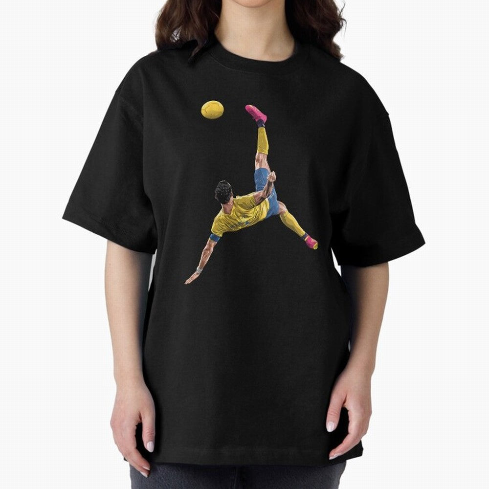 overheadkick bycyle shoot Oversized T-Shirt Treasure the FIFA World Cup 2026 USA Canada Mexico Journey through Messi, CR7 and Mbappe Highlights, Spain and Netherlands Pride, Champion Mindset, Group Stage Buzz, Knockout Tension and Passionate Fan