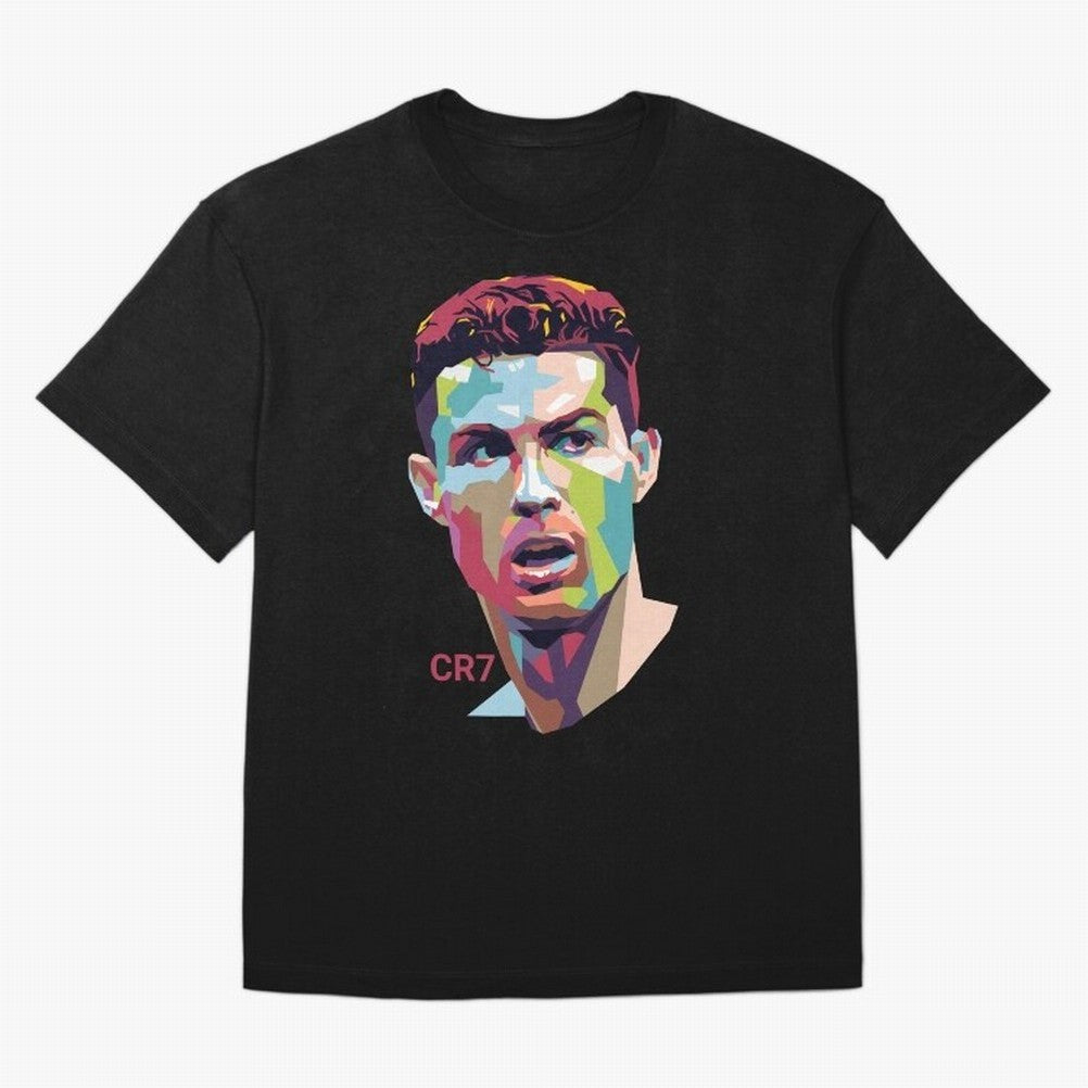 Cristiano Ronaldo Pop Art Portrait Oversized T-Shirt Capture FIFA World Cup 2026 USA Canada Mexico Spirit, Featuring Brazil, Cristiano Ronaldo, Haaland and CR7, Championship Spirit, Famous Goals, Roaring Crowds and International Football Unity;