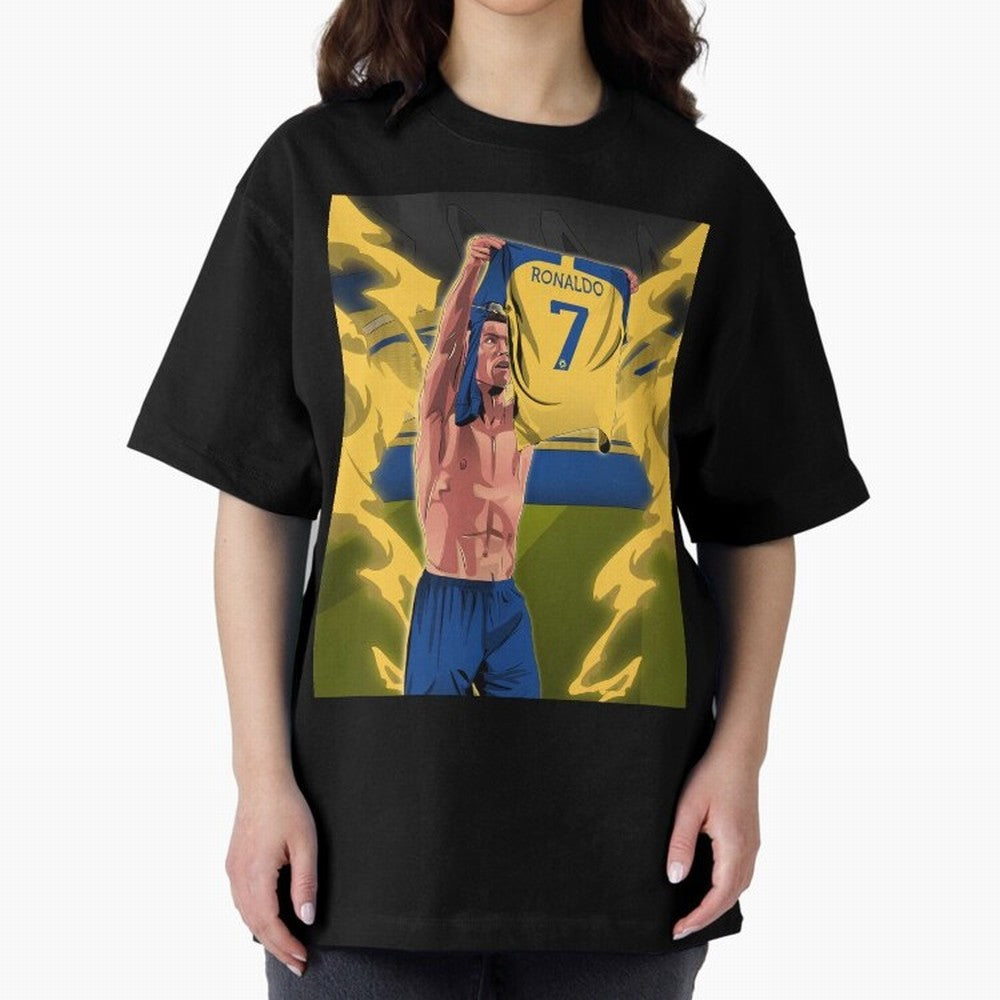aksi copot kaos selebrasi Oversized T-Shirt Follow the Road to FIFA World Cup 2026 Featuring Neymar, Germany Energy, Global Supporter Spirit, Legendary Goals, National Colors and Tournament Celebration; Perfect for People Who Love Argentina,