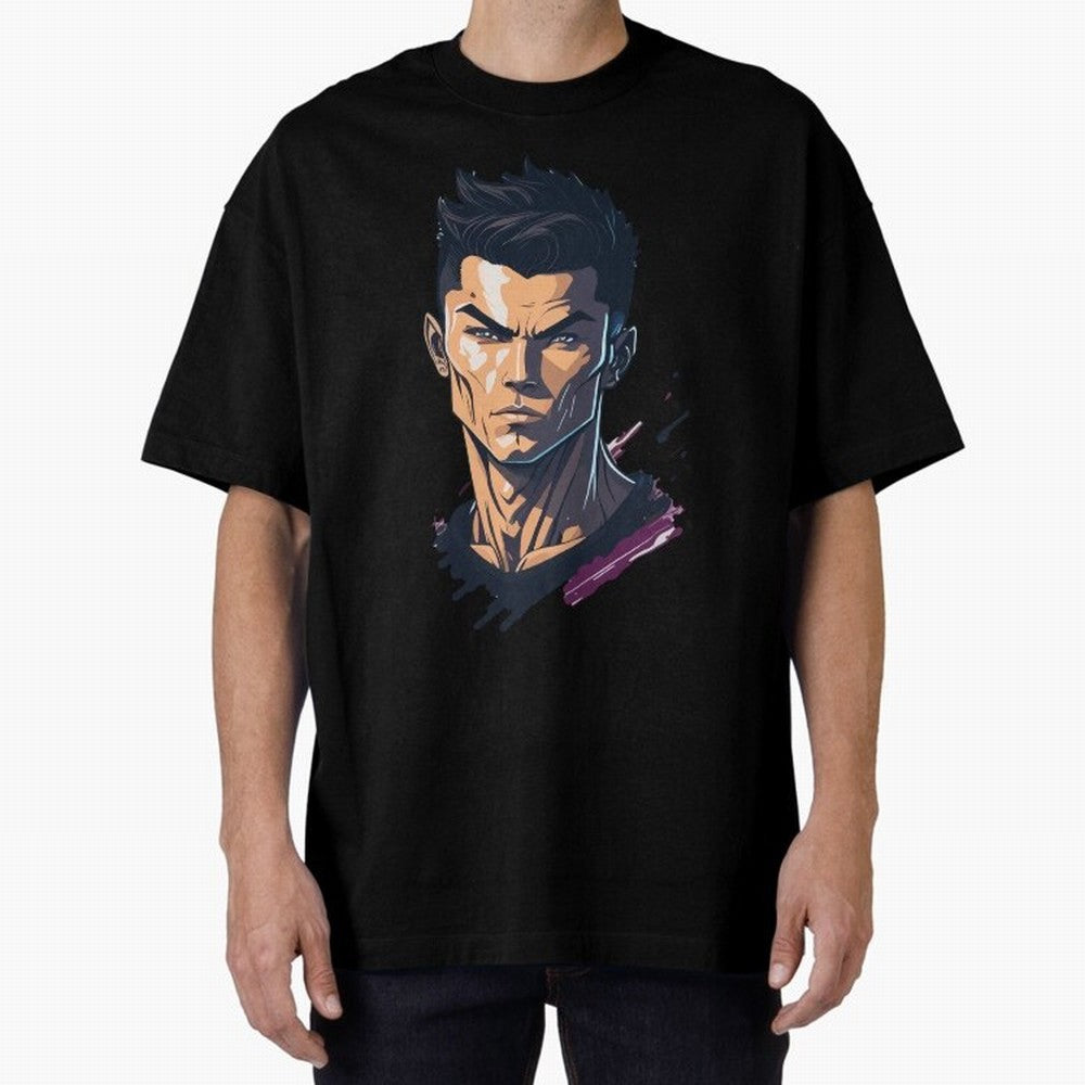 Cristiano Ronaldo Anime Style Oversized T-Shirt Bring Match Day Fire to Match Day Hype around FIFA World Cup 2026 USA Canada Mexico, Cristiano Ronaldo, France and Portugal, Football Festival Excitement, Trophy Ambitions, Country Rivalries and Star