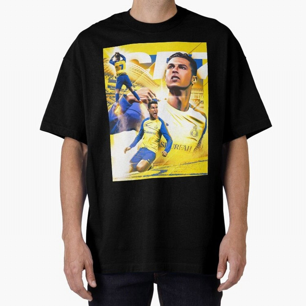 Cr7 Al Nassr Oversized T-Shirt Keep Football History Alive during FIFA World Cup 2026 for Fans of CR7 and Messi and Argentina, Bringing Worldwide Fan Energy, Dramatic Goals, Stadium Lights and Championship Celebrations; Great for Supporters Who