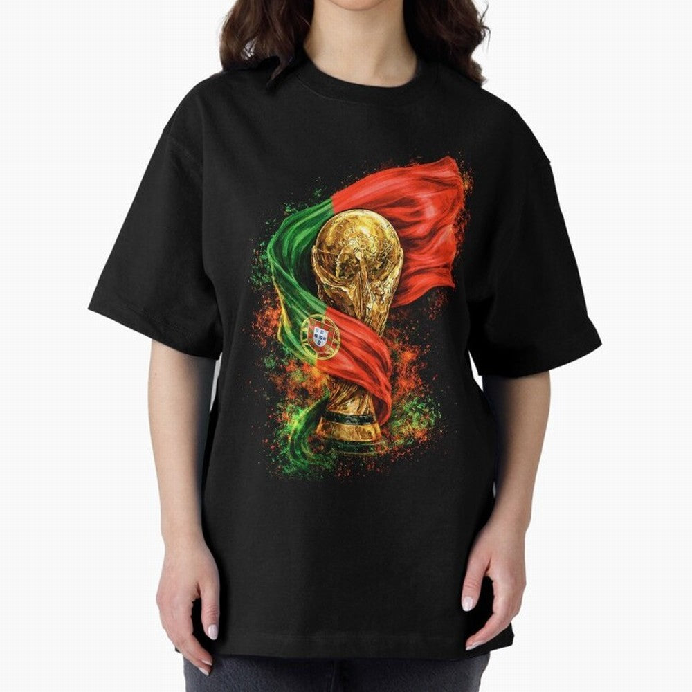 Portugal Football National Pride Oversized T-Shirt Bring Global Football Passion for FIFA World Cup 2026 Group Stage, Inspired by Mbappe, Netherlands, Champion Mindset, Group Stage Buzz, Knockout Tension and Passionate Fan Culture; Made for Die
