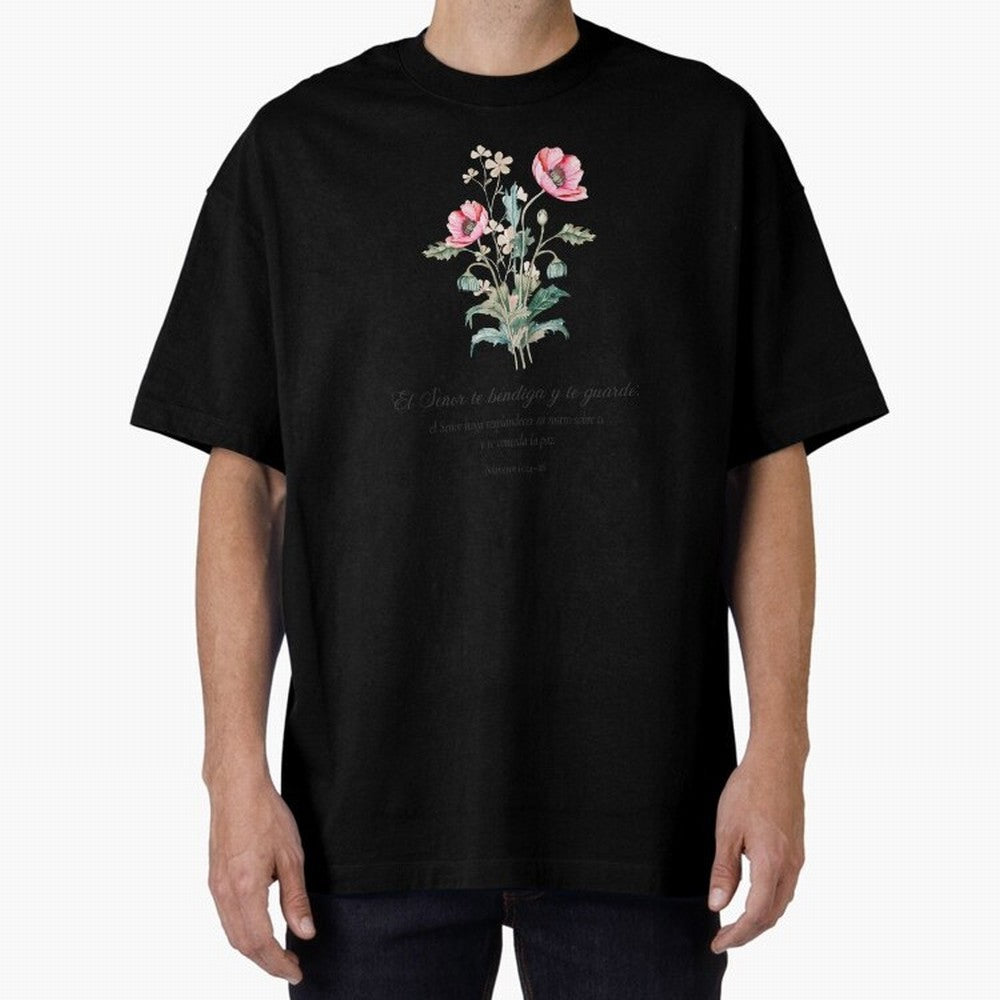 N¨²meros 6:24¨C26 ¨C El Se?or te bendiga y te guarde | Bendici¨®n B¨ªblica Floral | Regalo Cristiano Oversized T-Shirt Feel the Roar of FIFA World Cup 2026 Group Stage Highlighting Mbappe and Neymar, Argentina Energy, Championship Spirit, Famous