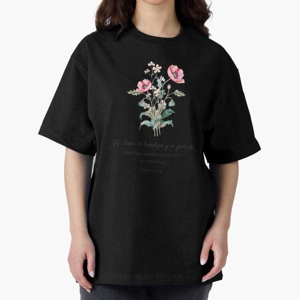 N¨²meros 6:24¨C26 ¨C El Se?or te bendiga y te guarde | Bendici¨®n B¨ªblica Floral | Regalo Cristiano Oversized T-Shirt Feel the Roar of FIFA World Cup 2026 Group Stage Highlighting Mbappe and Neymar, Argentina Energy, Championship Spirit, Famous