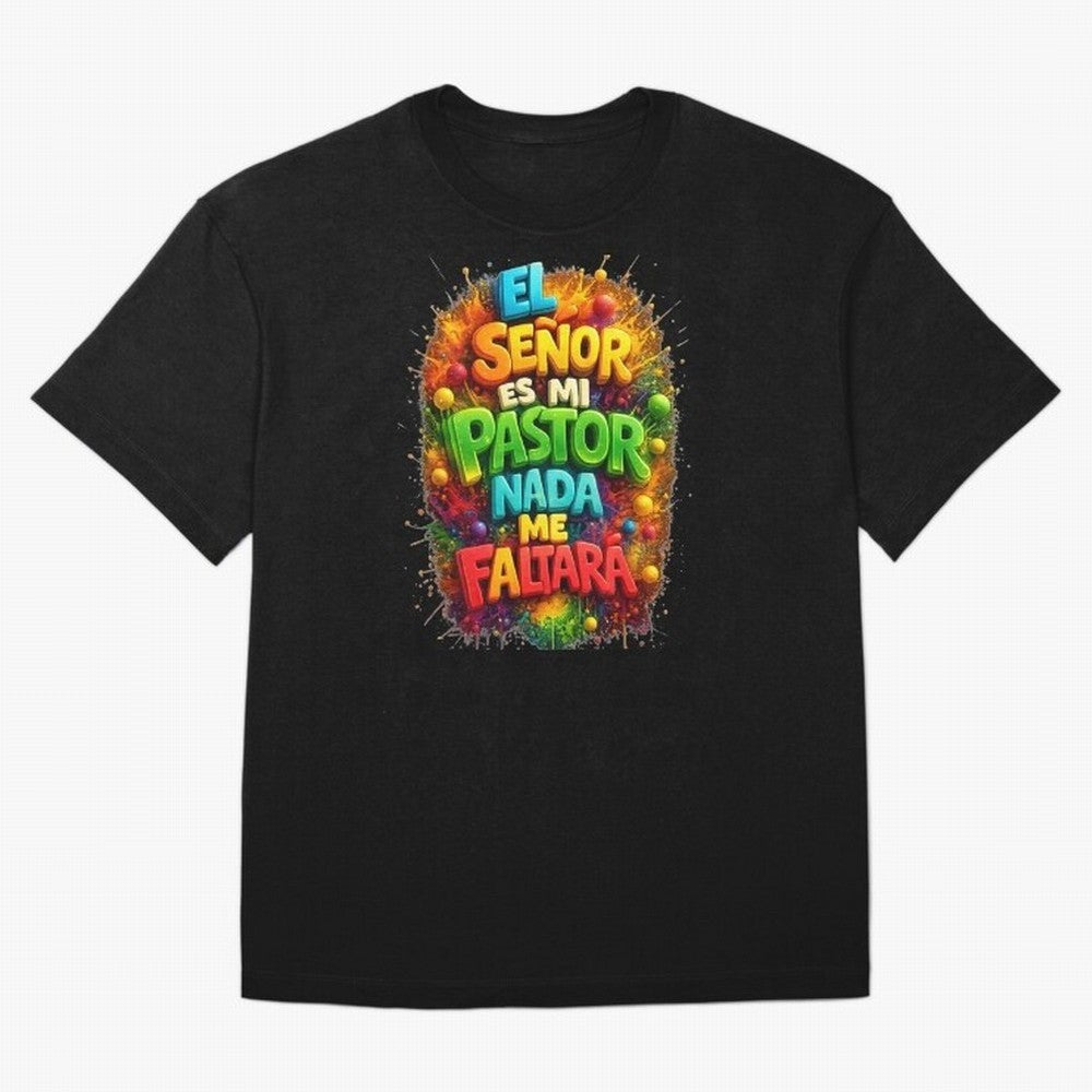 Modern 3D Psalm 23 Spanish Christian Art - El Se?or es mi Pastor Oversized T-Shirt Keep the Match Day Mood of the FIFA World Cup 2026 Journey through Mbappe and Neymar Highlights, Spain Pride, Football History, Final Match Energy, Crowd Noise and