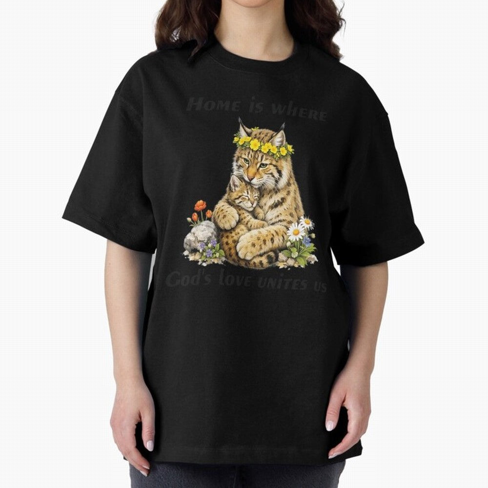 Home Is Where God's Love Unites Us Oversized T-Shirt Follow Every Goal of FIFA World Cup 2026 USA Canada Mexico for Fans of Haaland and Mbappe and Brazil, Portugal and Argentina, Bringing Classic Soccer Heritage, Championship Pressure, Fan Loyalty