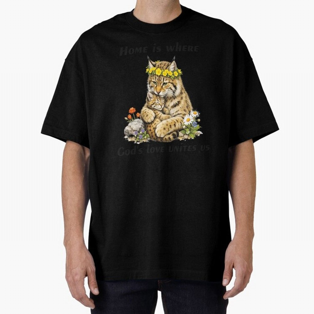 Home Is Where God's Love Unites Us Oversized T-Shirt Follow Every Goal of FIFA World Cup 2026 USA Canada Mexico for Fans of Haaland and Mbappe and Brazil, Portugal and Argentina, Bringing Classic Soccer Heritage, Championship Pressure, Fan Loyalty
