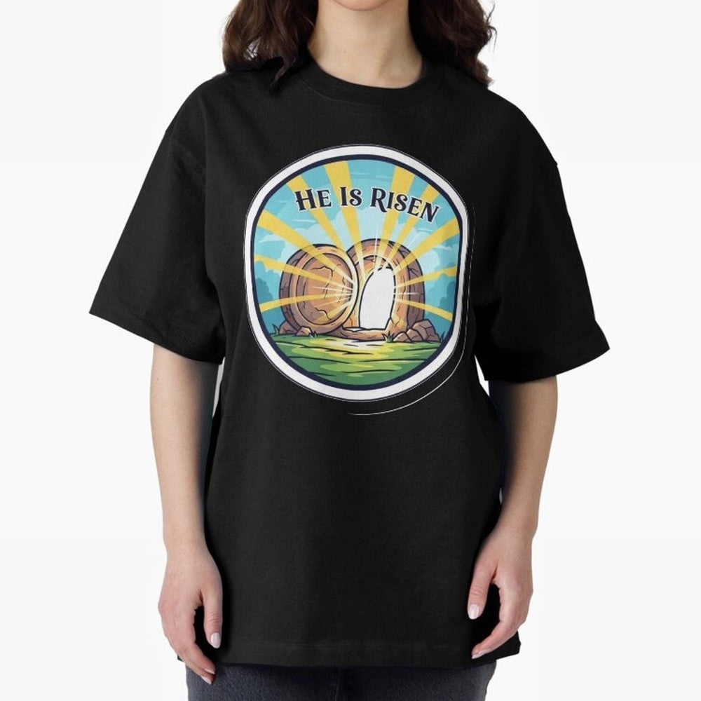 He Is Risen Indeed Easter Faith Sticker Oversized T-Shirt Follow the Road to FIFA World Cup 2026 USA Canada Mexico Spirit, Celebrating Portugal, Cristiano Ronaldo, Haaland and CR7, Classic Soccer Heritage, Championship Pressure, Fan Loyalty and
