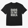 DIOS ES MI ROCA - White Stone Typography - Christian Oversized T-Shirt Follow the Final Road of the FIFA World Cup 2026 USA Canada Mexico Journey through Neymar, Haaland and Cristiano Ronaldo Highlights, Portugal, Spain and Germany Pride, Global