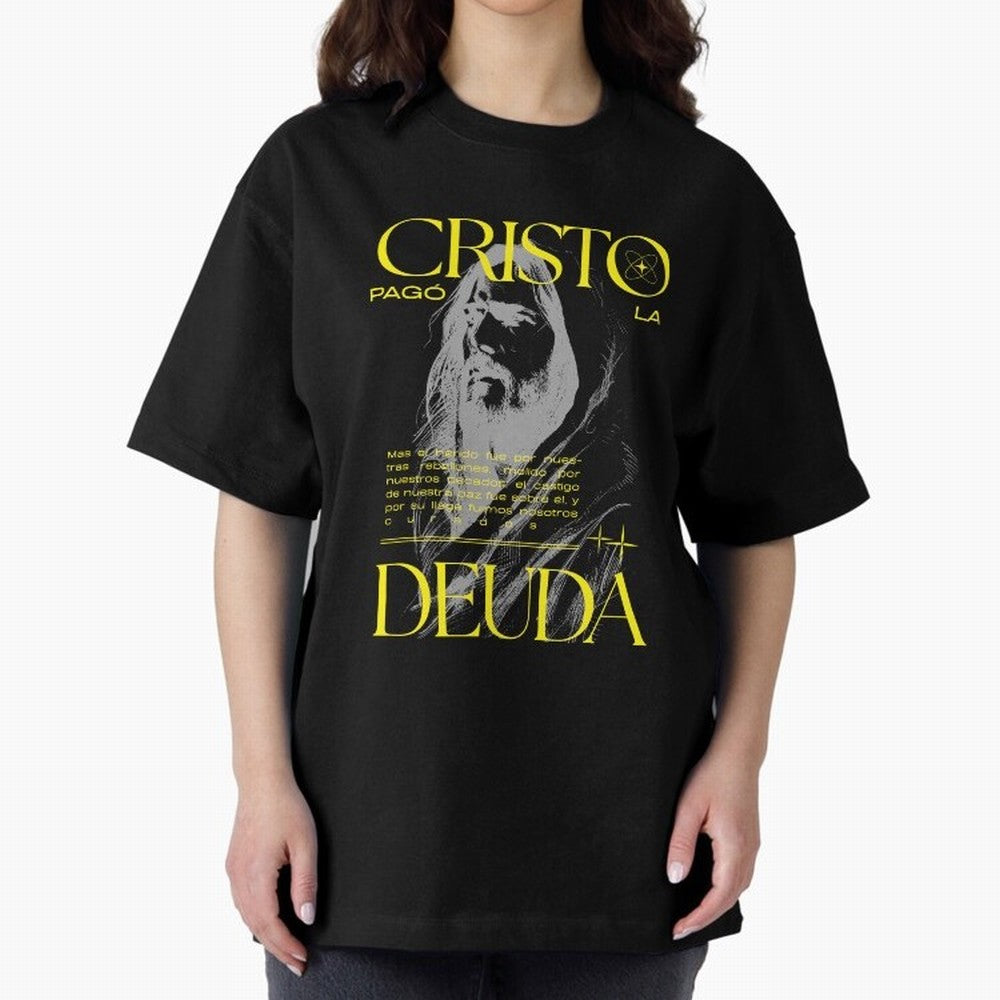 Cristo Pag¨® la Deuda - Isa¨ªas 53:5 Streetwear Style Oversized T-Shirt Keep the Legacy of FIFA World Cup 2026 Spirit, Celebrating Brazil, Neymar, Stadium Memories, Football Loyalty, International Chants and Championship Tradition; Perfect for