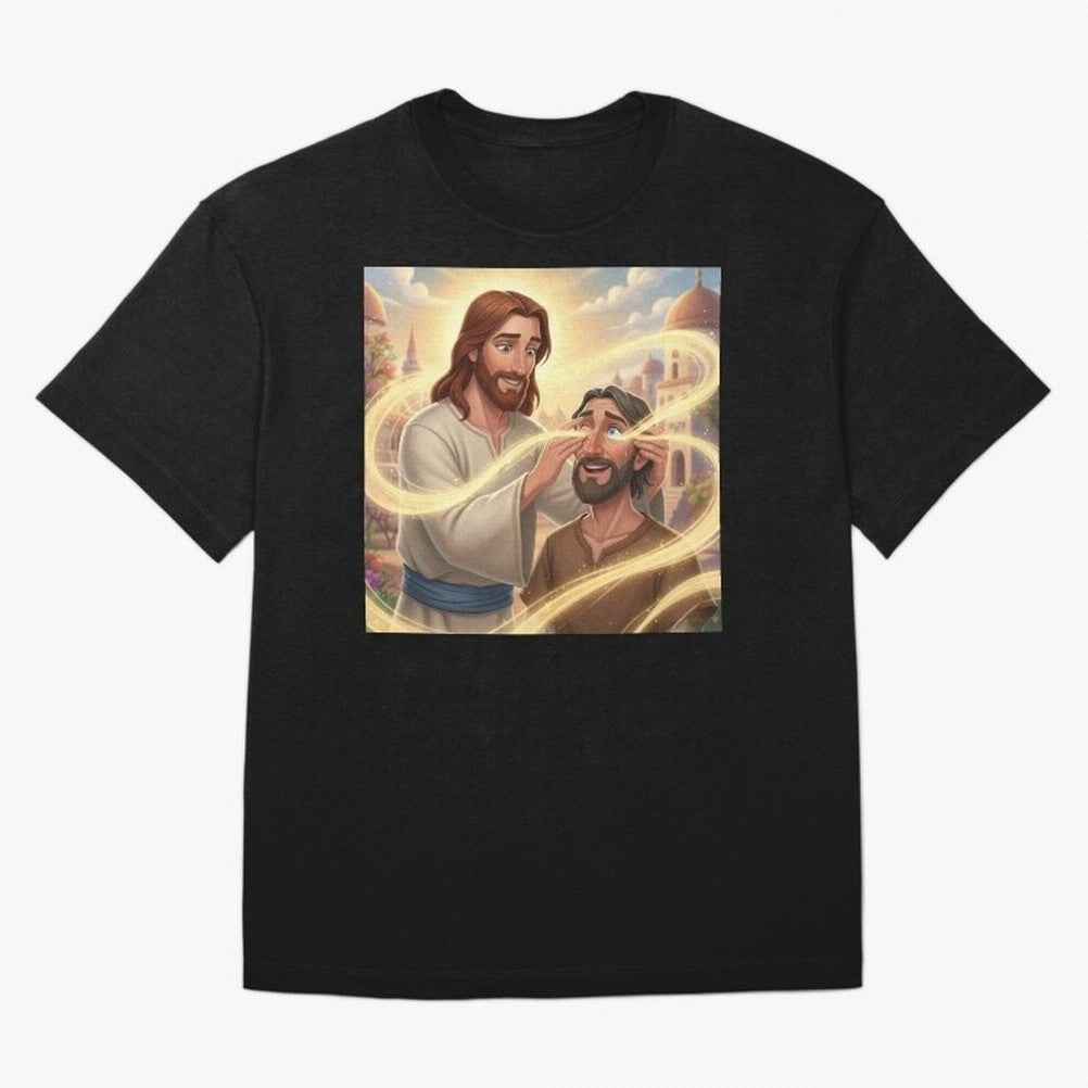 Jesus cure the blind Oversized T-Shirt Celebrate Football Dreams Across the FIFA World Cup 2026 Journey through Messi, Neymar and Mbappe Highlights, Brazil Pride, Champion Mindset, Group Stage Buzz, Knockout Tension and Passionate Fan Culture; Made