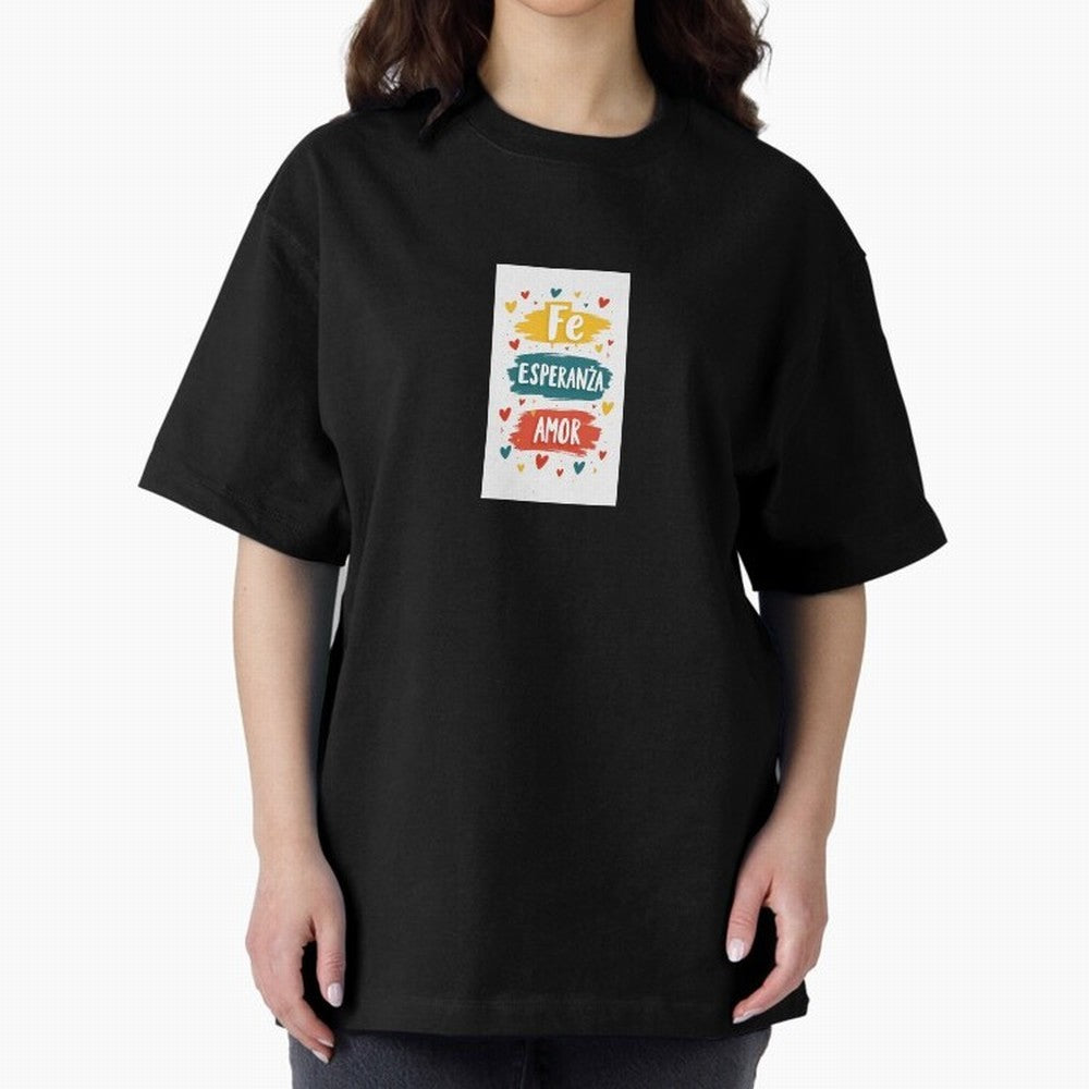 Fe Esperanza Amor Oversized T-Shirt Represent the Passion of Global Football Passion for FIFA World Cup 2026 Group Stage, Driven by Neymar, Haaland and Cristiano Ronaldo, France and Portugal, Fan Favorite Moments, National Team Passion, Big Match