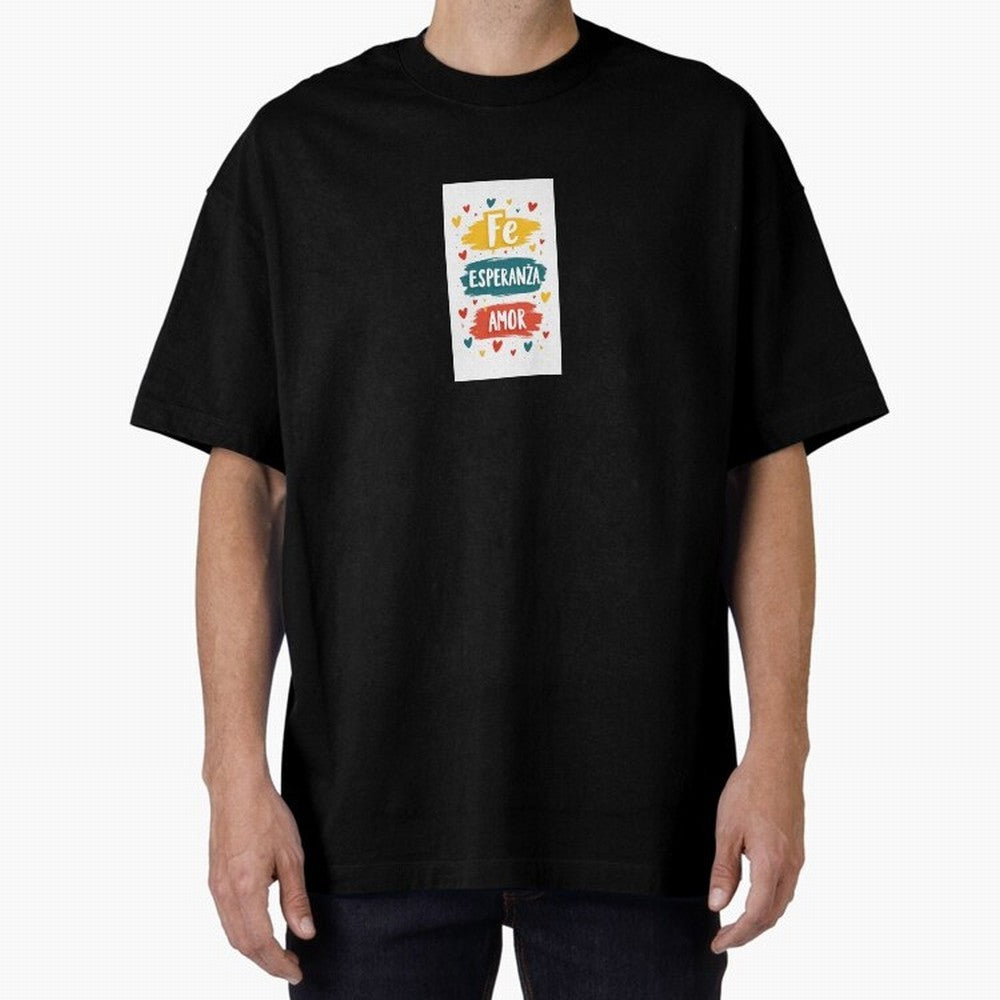 Fe Esperanza Amor Oversized T-Shirt Represent the Passion of Global Football Passion for FIFA World Cup 2026 Group Stage, Driven by Neymar, Haaland and Cristiano Ronaldo, France and Portugal, Fan Favorite Moments, National Team Passion, Big Match