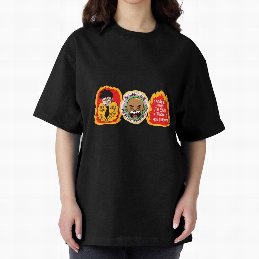 Hay Que Vivir Prendo Yo Siento Que Me Estoy Transformando Candela Chipa Fuego Y Todo Lo Que Prenda Oversized T-Shirt Represent Fans Who Live for Match Day Hype around FIFA World Cup 2026 Group Stage, Haaland, France, Vintage Soccer Flavor, Modern