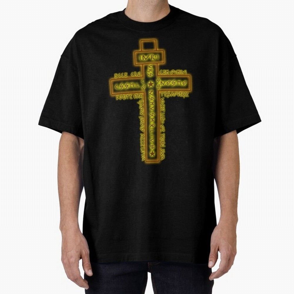 Cruz del Santo Padre Benito Color Oversized T-Shirt Relive Legendary Nights from FIFA World Cup 2026 USA Canada Mexico Highlighting Haaland and Mbappe, Spain and Netherlands Energy, Football Passion, Legendary Performances, Festival Vibes and