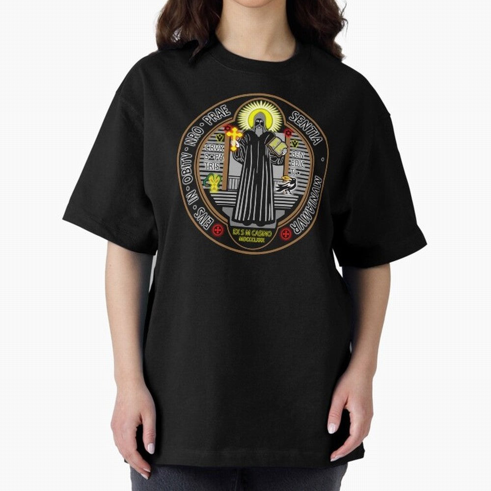 Medalla de San Benito Color Frontal Oversized T-Shirt Turn Every Weekend Toward FIFA World Cup 2026 USA Canada Mexico for Fans of Messi and Cristiano Ronaldo and France, Bringing Football History, Final Match Energy, Crowd Noise and Once in a