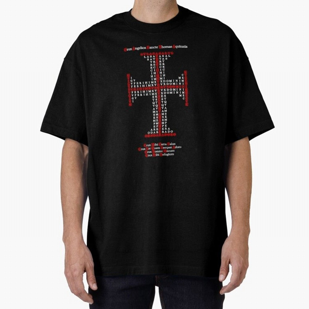 Cruz Ang¨¦lica de Santo Tom¨¢s de Aquino Red n White Oversized T-Shirt Celebrate the Next Chapter of FIFA World Cup 2026 for Fans of Haaland and Mbappe and France and Portugal, Bringing Champion Mindset, Group Stage Buzz, Knockout Tension and