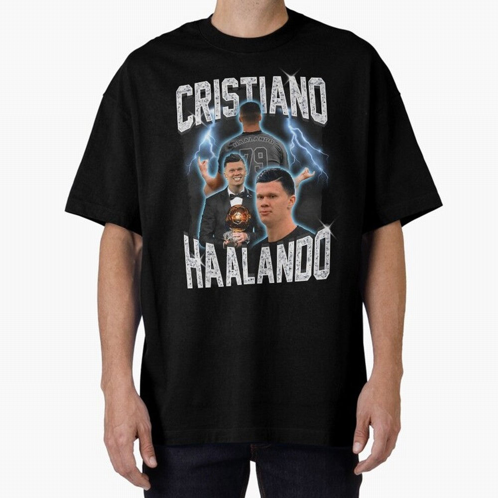 Cristiano Haalando Lightning Poster For Football Fans and Gift For Sports Lovers Oversized T-Shirt Feel International Energy from FIFA World Cup 2026 USA Canada Mexico Spirit, Celebrating Portugal, Neymar, Haaland and Cristiano Ronaldo, Supporter