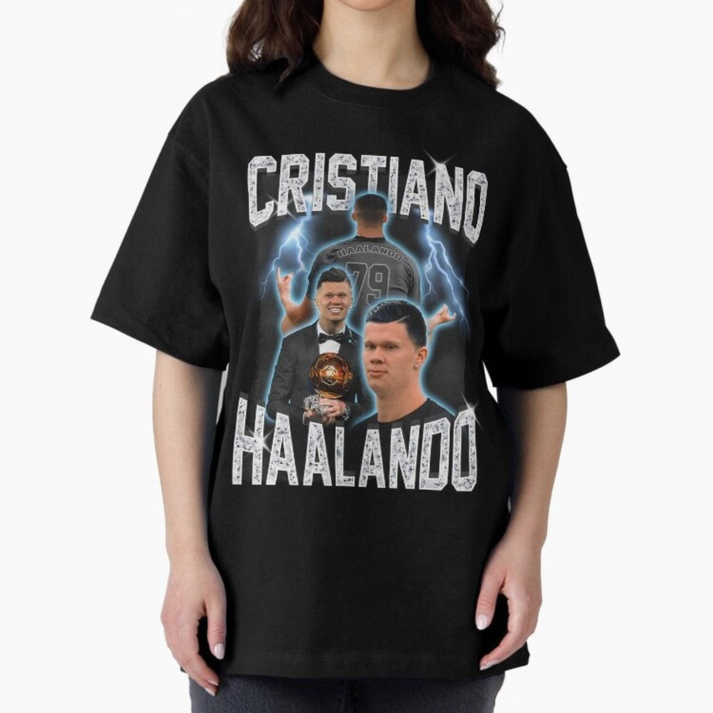 Cristiano Haalando Lightning Poster For Football Fans and Gift For Sports Lovers Oversized T-Shirt Feel International Energy from FIFA World Cup 2026 USA Canada Mexico Spirit, Celebrating Portugal, Neymar, Haaland and Cristiano Ronaldo, Supporter