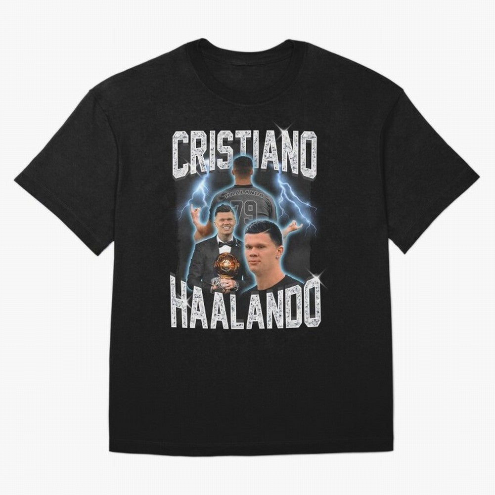 Cristiano Haalando Lightning Poster For Football Fans and Gift For Sports Lovers Oversized T-Shirt Feel International Energy from FIFA World Cup 2026 USA Canada Mexico Spirit, Celebrating Portugal, Neymar, Haaland and Cristiano Ronaldo, Supporter