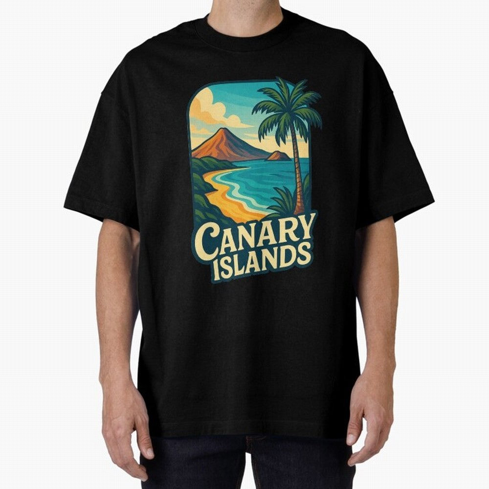 Tropical Shoreline of the Canary Islands Spain Oversized T-Shirt Follow the FIFA World Cup 2026 Group Stage Journey through Neymar, Haaland and Cristiano Ronaldo Highlights, Portugal Pride, Football History, Final Match Energy, Crowd Noise and Once