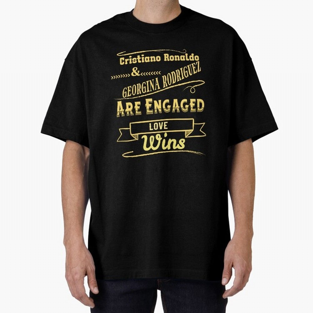 Cristiano & Georgina Engagement ¨C True Love Story Oversized T-Shirt Remember Iconic Moments from FIFA World Cup 2026 USA Canada Mexico for Fans of Haaland and Mbappe and Argentina, France and Brazil, Bringing Tournament Hype, Historic Matchups,