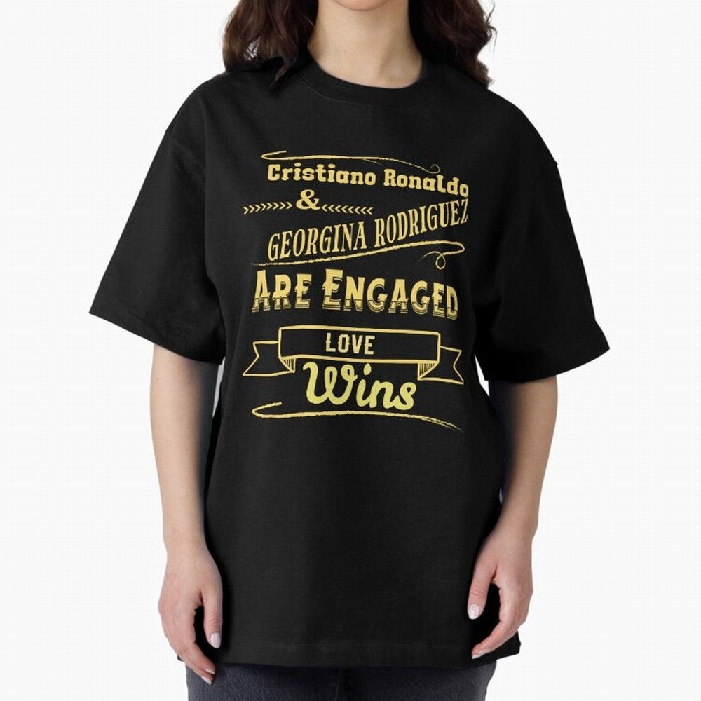 Cristiano & Georgina Engagement ¨C True Love Story Oversized T-Shirt Remember Iconic Moments from FIFA World Cup 2026 USA Canada Mexico for Fans of Haaland and Mbappe and Argentina, France and Brazil, Bringing Tournament Hype, Historic Matchups,