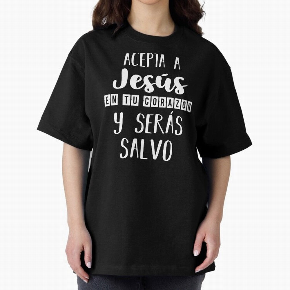 Acepta a Jes¨²s en tu Corazon Mensaje Cristianos Dios Spanish Oversized T-Shirt Carry the Colors and Pride of the FIFA World Cup 2026 Group Stage Journey through Haaland Highlights, Argentina and Brazil Pride, Football History, Final Match Energy,