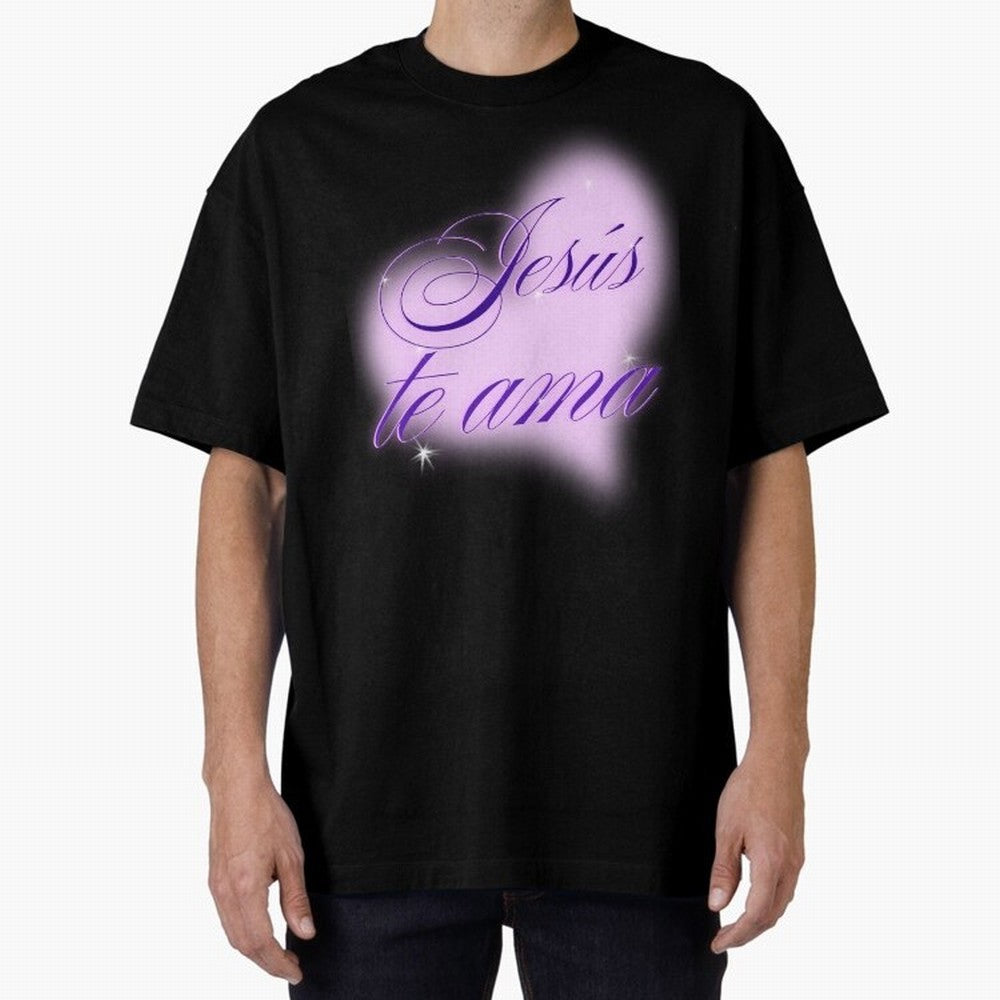 Spanish, Jesus Loves You, Jes¨²s te ama, John 3:16 Oversized T-Shirt Bring International Match Energy to Global Football Passion for FIFA World Cup 2026 USA Canada Mexico, Celebrating Messi and Cristiano Ronaldo, Argentina, France and Brazil,
