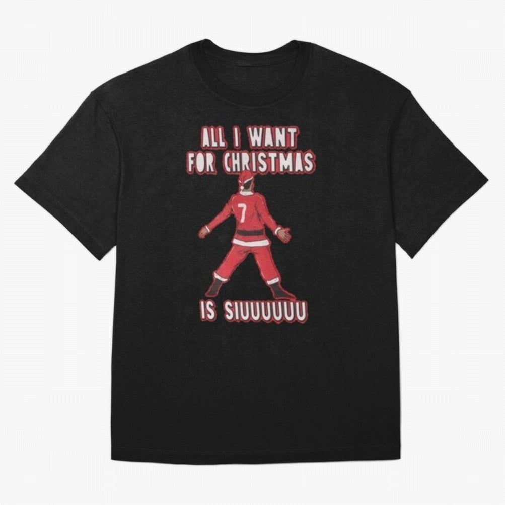 All I Want For Christmas Is Siuuu (3) Oversized T-Shirt Carry National Pride through FIFA World Cup 2026 USA Canada Mexico Capturing Mbappe and Neymar, Spain Energy, Retro Football Energy, Iconic Rivalries, Trophy Chase Drama and Stadium