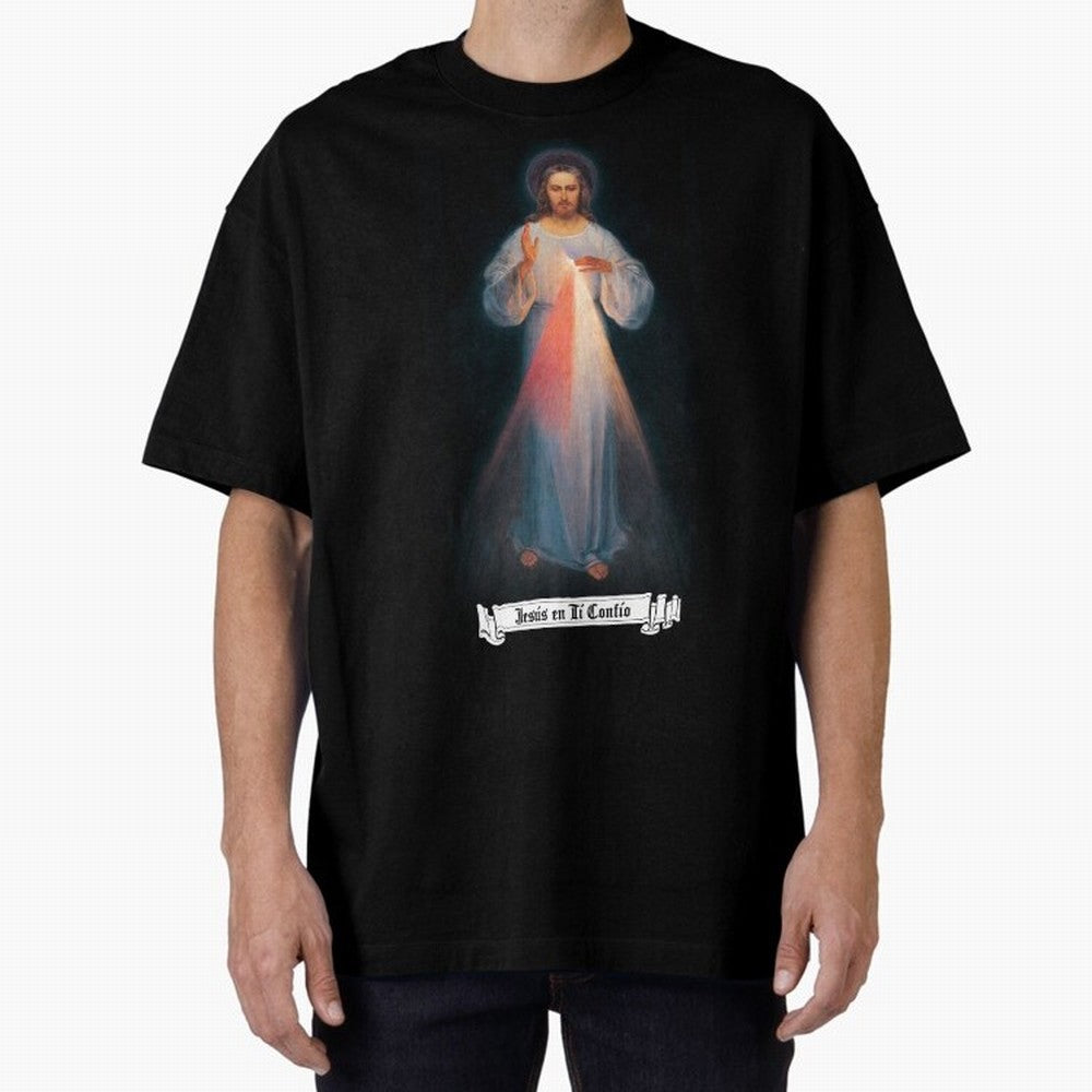 Imagen de la Divina Misericordia, JES¨²S EN T¨ª CONF¨ªO regalos cat¨®licos y cristianos, Oversized T-Shirt Represent FIFA World Cup 2026 USA Canada Mexico Spirit, Built around Argentina and Brazil, Haaland and Mbappe, Game Day Rituals, Football
