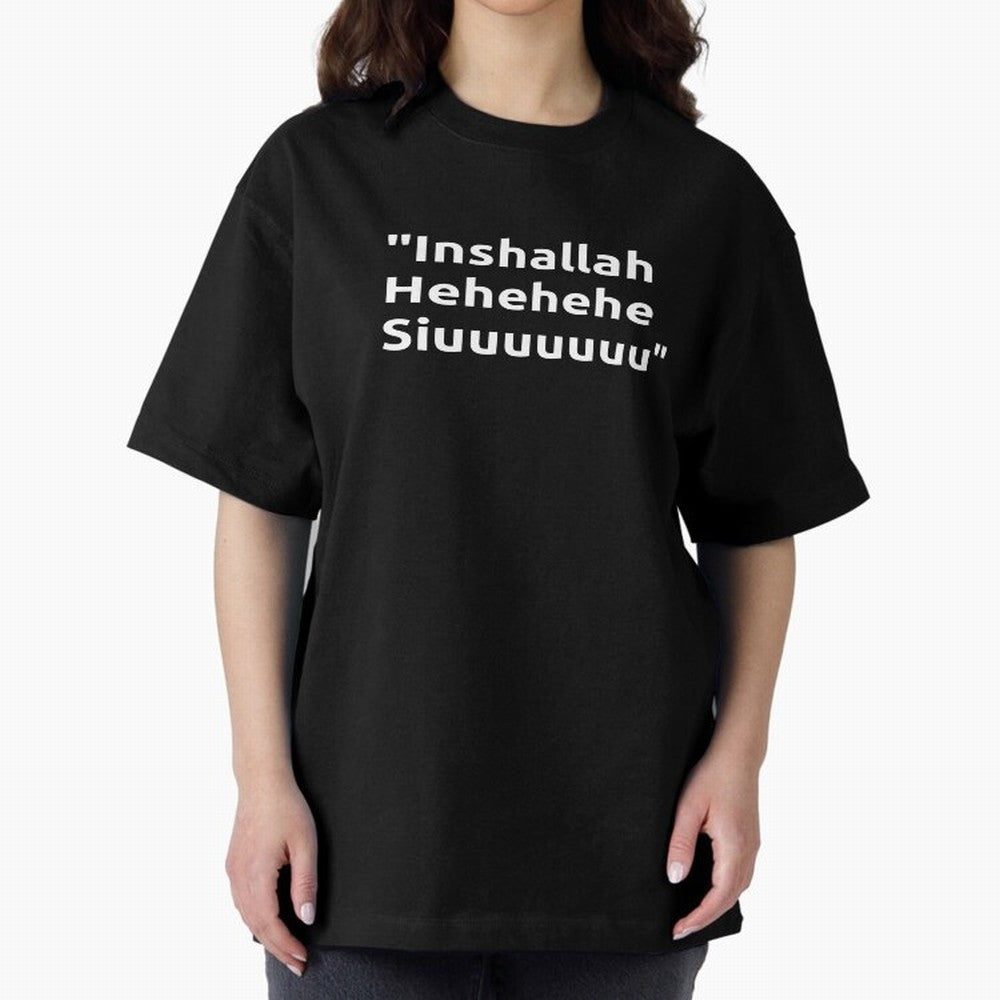 Inshallah Hehehehe Siuuu : Cristiano Ronaldo Oversized T-Shirt Share Global Football Passion for FIFA World Cup 2026 USA Canada Mexico, Inspired by Neymar, Germany, Vintage Soccer Flavor, Modern Football Stars, National Flags and Final Night