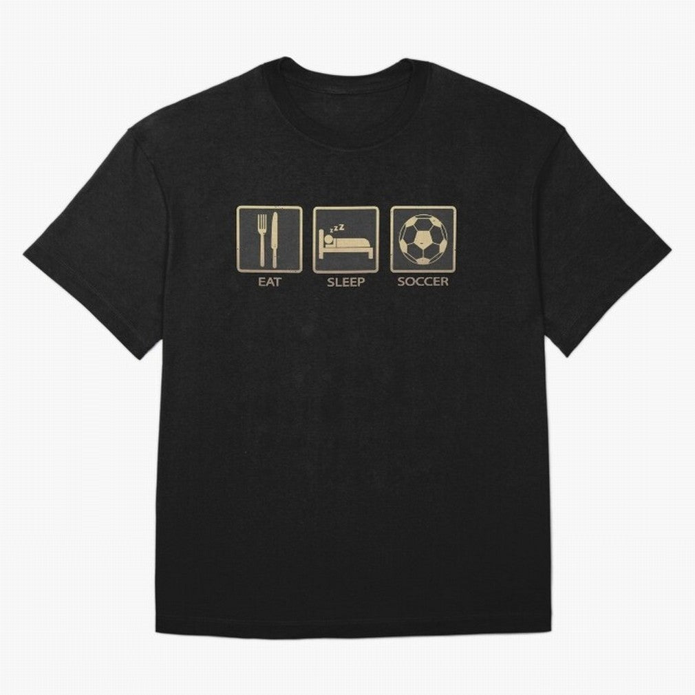 Eat Sleep Soccer Oversized T-Shirt Bring Champion Energy into FIFA World Cup 2026 for Fans of CR7 and Spain and Netherlands, Bringing Retro Football Energy, Iconic Rivalries, Trophy Chase Drama and Stadium Atmosphere; Great for Watch Parties,