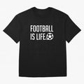 Football Is Life (Red BG) Oversized T-Shirt Stand Out with Spirit from the FIFA World Cup 2026 USA Canada Mexico Journey through Cristiano Ronaldo, Haaland and CR7 Highlights, Brazil, Portugal and Argentina Pride, Match Day Excitement, Supporter