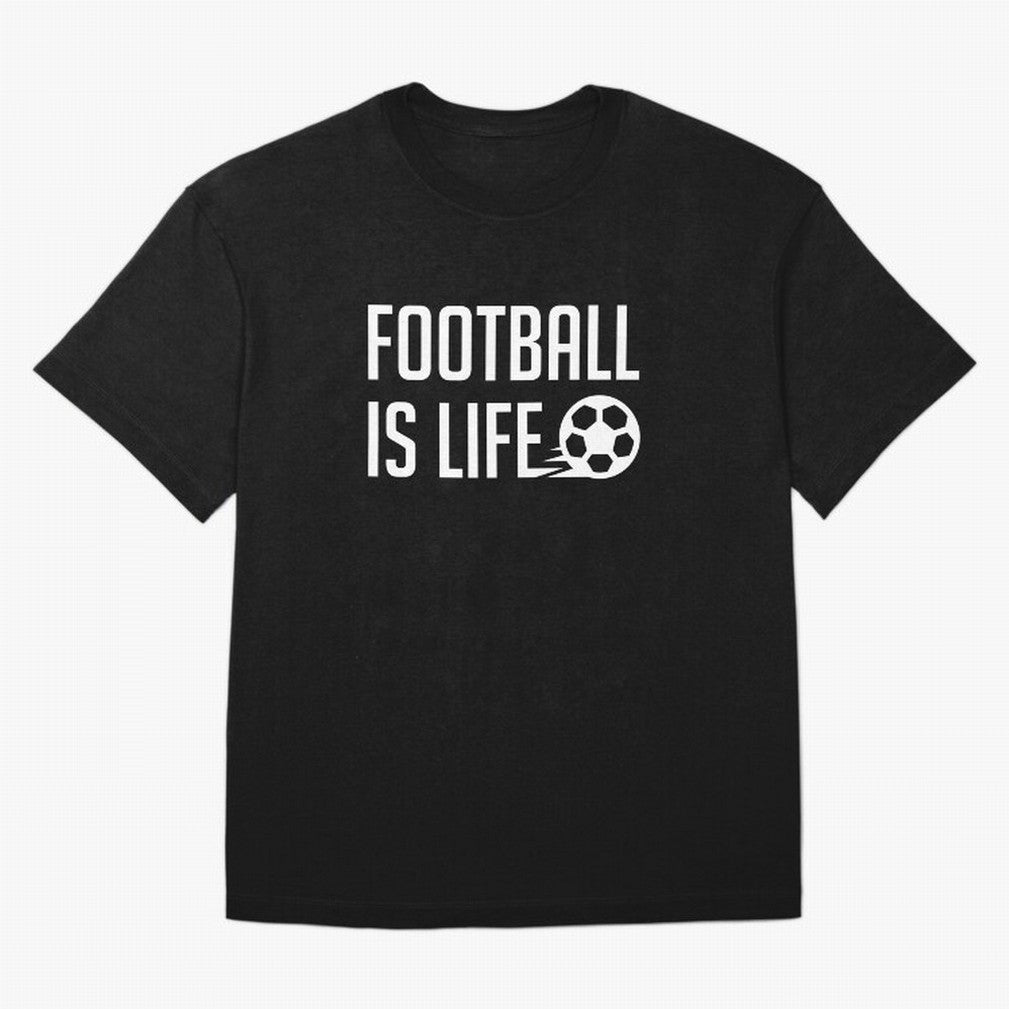 Football Is Life (Red BG) Oversized T-Shirt Stand Out with Spirit from the FIFA World Cup 2026 USA Canada Mexico Journey through Cristiano Ronaldo, Haaland and CR7 Highlights, Brazil, Portugal and Argentina Pride, Match Day Excitement, Supporter