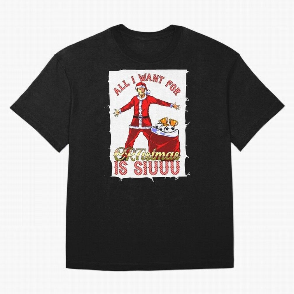 all i want for christmas is siu Oversized T-Shirt Celebrate FIFA World Cup 2026 for Fans of Messi and England and Germany, Bringing Football Festival Excitement, Trophy Ambitions, Country Rivalries and Star Player Buzz; Perfect for Supporters Who
