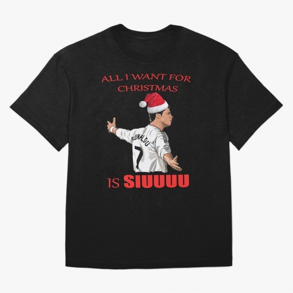 All I Want For Christmas Is Siuuu Oversized T-Shirt Carry the Dream of FIFA World Cup 2026 Group Stage Capturing Neymar, Brazil Energy, Worldwide Fan Energy, Dramatic Goals, Stadium Lights and Championship Celebrations; Built for Supporters Chasing