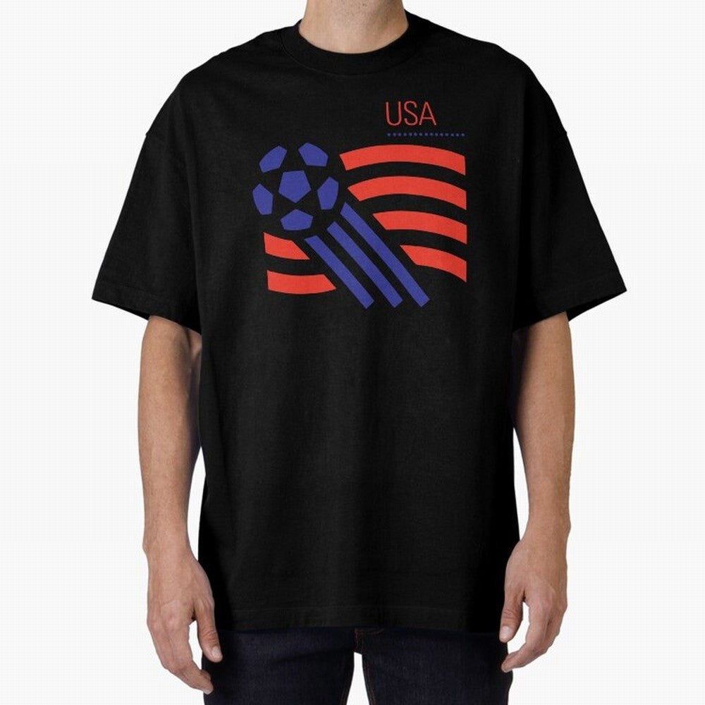 World USA 94 Oversized T-Shirt Represent Match Day Hype around FIFA World Cup 2026, Haaland and Mbappe, England and Germany, Championship Spirit, Famous Goals, Roaring Crowds and International Football Unity; Ideal for Football Dads, Football Moms,