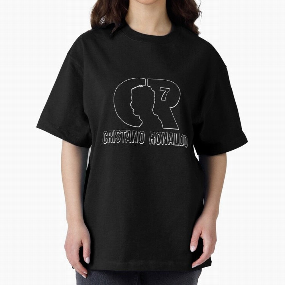 Cristano Ronaldo Desing Oversized T-Shirt Keep the Match Day Mood of Match Day Hype around FIFA World Cup 2026 Group Stage, Mbappe, Portugal, Championship Spirit, Famous Goals, Roaring Crowds and International Football Unity; Perfect for Fans,