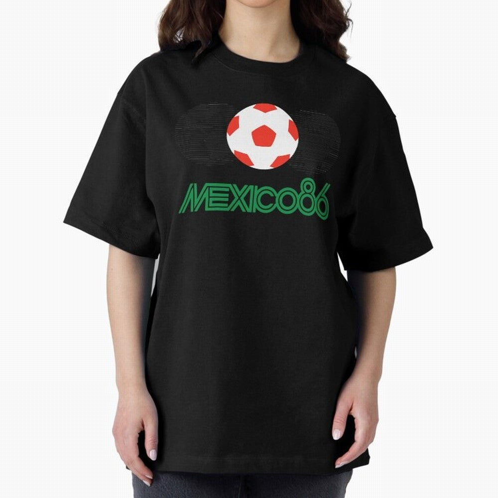 Mexico 86 Oversized T-Shirt Relive the FIFA World Cup 2026 USA Canada Mexico Journey through Cristiano Ronaldo, Haaland and CR7 Highlights, England and Germany Pride, Vintage Soccer Flavor, Modern Football Stars, National Flags and Final Night