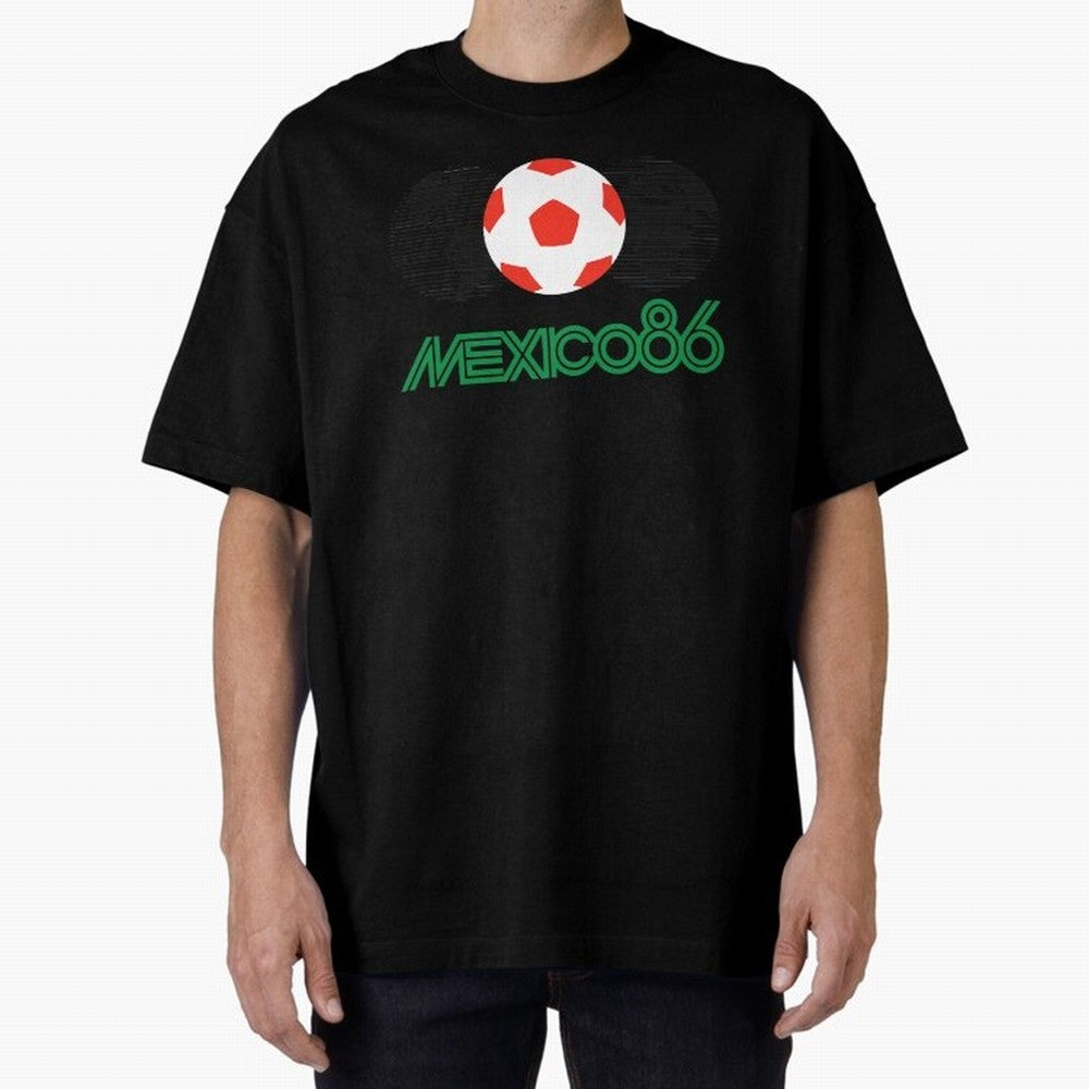 Mexico 86 Oversized T-Shirt Relive the FIFA World Cup 2026 USA Canada Mexico Journey through Cristiano Ronaldo, Haaland and CR7 Highlights, England and Germany Pride, Vintage Soccer Flavor, Modern Football Stars, National Flags and Final Night