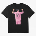 Lionel Messi Celebration Oversized T-Shirt Celebrate the Road through FIFA World Cup 2026 Group Stage Spirit, Centered on England and Germany, CR7 and Messi, Vintage Soccer Flavor, Modern Football Stars, National Flags and Final Night Emotion;