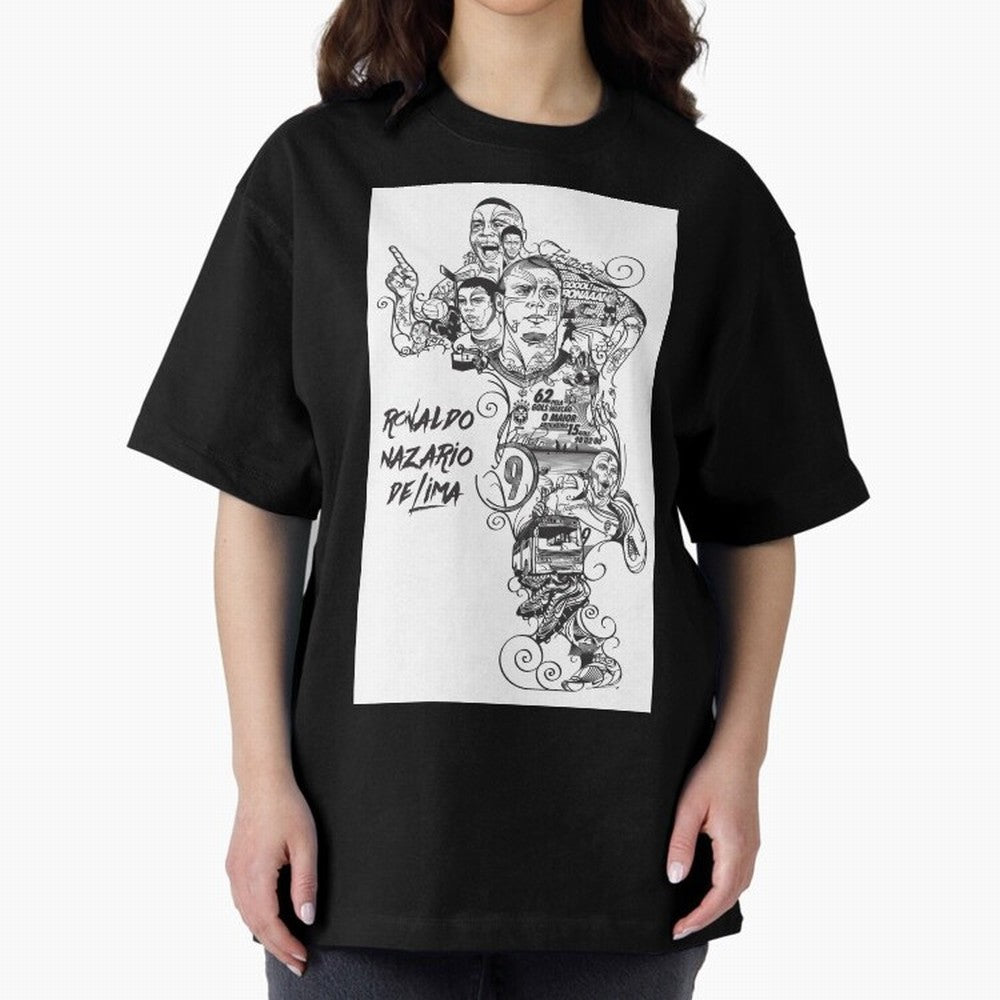 The R9 Era Oversized T-Shirt Support Your Favorite Stars during FIFA World Cup 2026 USA Canada Mexico Built around Neymar, Portugal Energy, Football History, Final Match Energy, Crowd Noise and Once in a Lifetime Moments; Ideal for Football Dads,