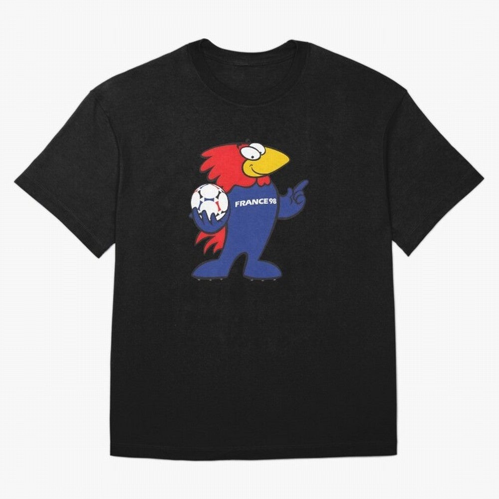 Footix - World Cup 98' Mascote Logo Oversized T-Shirt Bring Retro Soccer Energy to FIFA World Cup 2026 Group Stage Built around Haaland and Mbappe, Portugal, Spain and Germany Energy, Worldwide Fan Energy, Dramatic Goals, Stadium Lights and