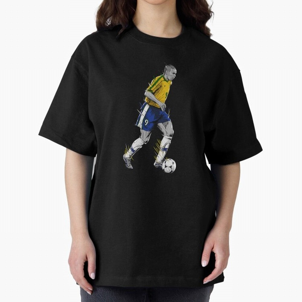 Ronaldo R9 Phenomenon Oversized T-Shirt Fuel FIFA World Cup 2026 Group Stage Spirit, Filled with England, France and Netherlands, CR7, Stadium Chants, National Pride, Trophy Dreams and Unforgettable Football Memories; Ideal for Football Dads,
