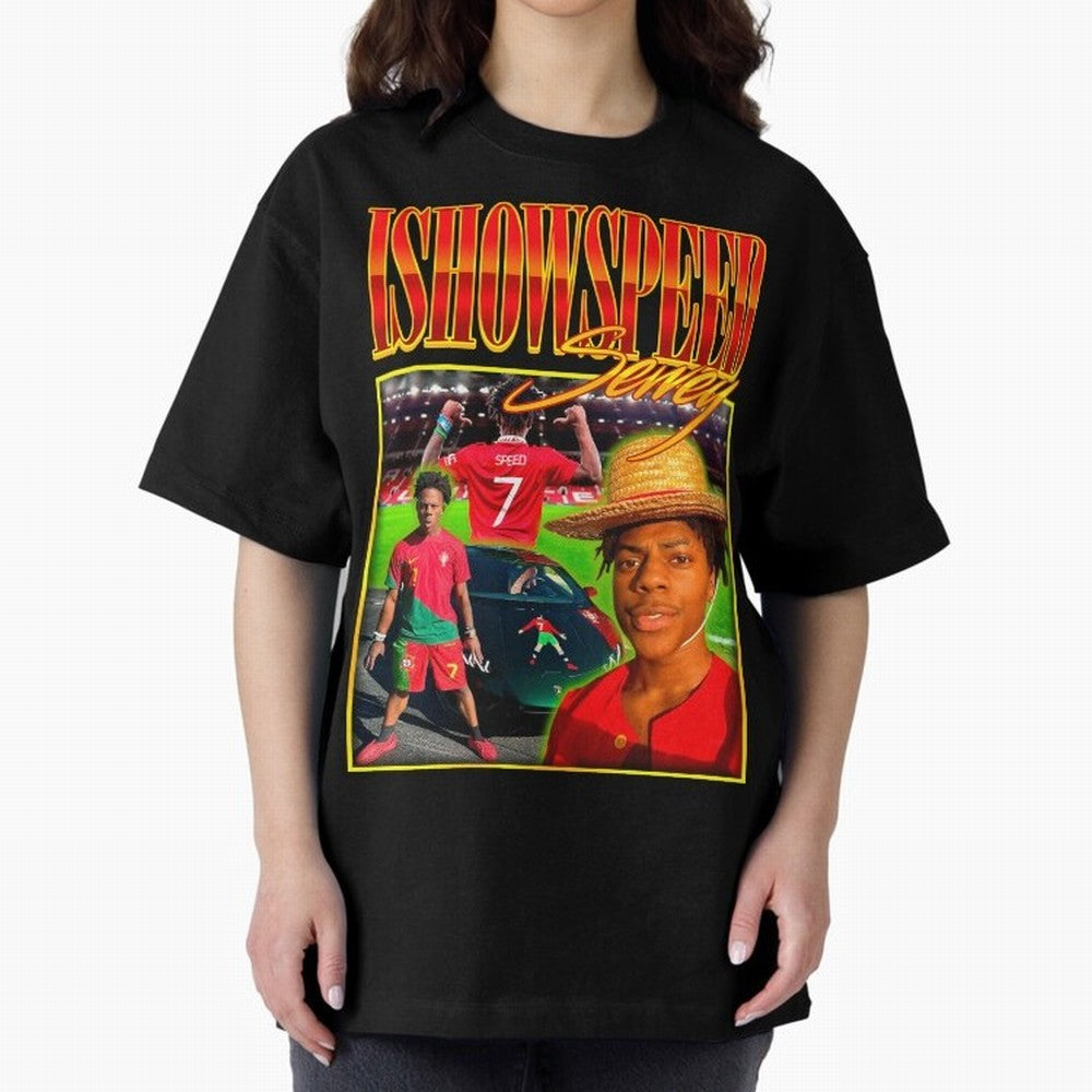 IShowSpeed Vintage Retro Y2K Design Oversized T-Shirt Make Every Match About FIFA World Cup 2026 for Fans of Messi, CR7 and Mbappe and Argentina and Brazil, Bringing Vintage Soccer Flavor, Modern Football Stars, National Flags and Final Night